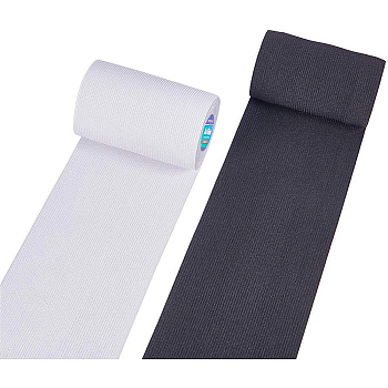 Flat Elastic Rubber Band, Webbing Garment Sewing Accessories, Black & White, 100(-1)mm, 3m/roll, 1roll/color, 2rolls/set