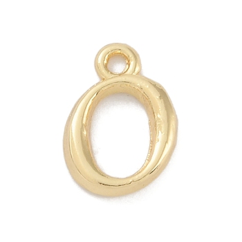 Rack Plating Brass Pendants, Long-Lasting Plated, Lead Free & Cadmium Free, Oval, Real 18K Gold Plated, 13.5x9.5x2mm, Hole: 1.6mm