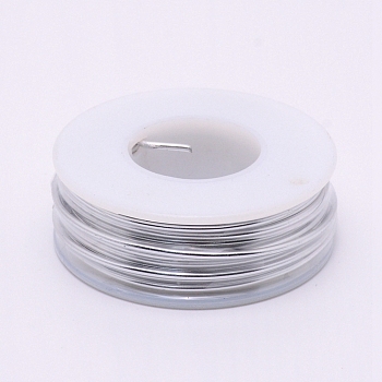 Round Aluminum Wire, with Spool, Silver, 15 Gauge, 1.5mm, 10m/roll