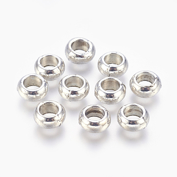 Tibetan Style Alloy Beads, Cadmium Free & Lead Free, Donut, Antique Silver, 10x4mm, Hole: 6mm