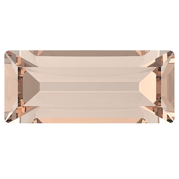 Preciosa&reg MAXIMA Crystal Fancy Stones, Czech Crystal, 435 26 212 Baguette, Dura Foiling, 90300 Light Peach, 4x2mm.