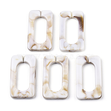 Floral White Rectangle Acrylic Quick Link Connectors