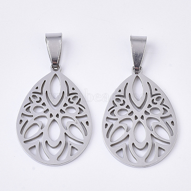 Stainless Steel Color Teardrop Stainless Steel Pendants