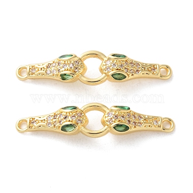 Real 18K Gold Plated Clear Snake Brass+Cubic Zirconia Links