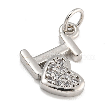 Rack Plating Brass Micro Pave Clear Cubic Zirconia Charms(KK-U030-22P)-2