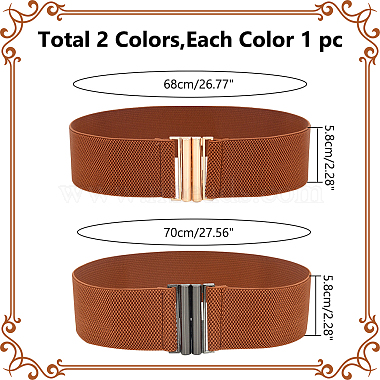 wadorn 2piezas 2 cinturones de corsé elásticos de poliéster de colores(AJEW-WR0002-20A)-2