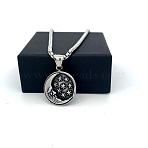 Men's 304 Stainless Steel Moon Star Pendant Punk Vintage Necklaces, Stainless Steel Color, 23.62 inch(60cm)(LK3922)