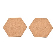 Kraft Paper Earring Displays Cards, Hexagon, Peru, 6.8x5.9x0.05cm(CDIS-H005-01)