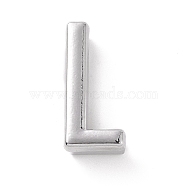 Alloy Letter Slide Charms, Platinum, Letter.L, 20.5~21x6~10.5x6.5mm, Hole: 17.5~18x2.5mm(FIND-A023-17L)