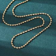 Brass Singapore Chains Necklace for Women, Cadmium Free & Lead Free, Real 18K Gold Plated, 17.44 inch(44.3cm)(X-NJEW-P265-27G)