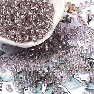 Glass Seed Beads, Silver Lined, Round Hole, Round, Thistle, 4x3mm, Hole: 1.2mm, 6429pcs/pound(SEED-H002-C-A044)