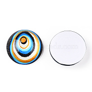 Glass Cabochons, Half Round with Eye, Colorful, 20x6.5mm(GGLA-T004-05L)
