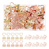 20Pcs 2 Style Cat & Heart Iron Binder Clips, and 30Pcs Cat Notes Letter Paper Clips, Office Supplies, Mixed Color, 19~38x19~35x2~8mm(AJEW-GF0006-60)