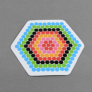 Hexagon DIY Fuse Beads Cardboard Templates, Fit For DIY-S002-14, Colorful, 73x82mm(DIY-S002-14A)