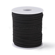 45M Faux Suede Cord, Faux Suede Lace, Black, 2~2.5x1.5~2mm, about 50 Yards(45m)/Roll(LW-M003-31)
