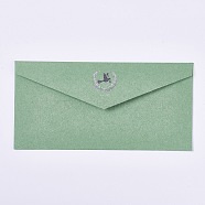 Vintage Retro Gold Foil Western Style Paper Envelope, Pigeon, Dark Sea Green, 22x10.9cm(BT-TAC0002-B06)