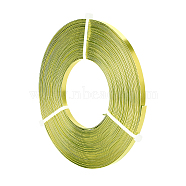 BENECREAT Aluminum Wire, Flat Craft Wire, Bezel Strip Wire for Cabochons Jewelry Making, Green Yellow, 5x1mm, about 10m/roll(AW-BC0003-34B-03)