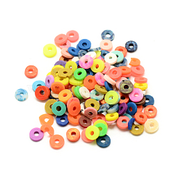 Handmade Polymer Clay Beads, Disc/Flat Round, Heishi Beads, Mixed Color, 5~5.5x1mm, Hole: 1~2mm, about 800pcs/20g(X-CLAY-Q230-31)