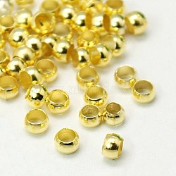 Brass Crimp Beads, Rondelle, Golden, 3mm, Hole: 2mm, about 1250pcs/50g(X-J0JMP012)