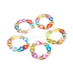 CCB Plastic & Acrylic Chunky  Chain Bracelets for Women Girls, Mixed Color, 8-1/8 inch(20.5cm)(BJEW-JB06411)
