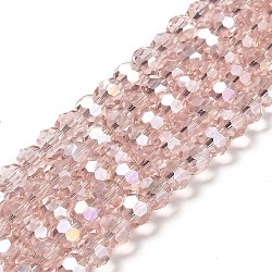 Transparent Glass Beads, 32 Facets, AB Color Plated, Round, Linen, 8x7~7.5mm, Hole: 1.5mm, about 66pcs/strand, 18.82''~19.06''(47.8~48.4cm)(EGLA-A035-T8mm-B20)