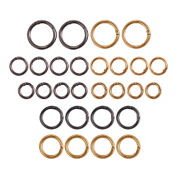 Alloy Spring Gate Rings, Cadmium Free & Lead Free, Mixed Color, 24.5~41x4~5mm, 28pcs/box(AJEW-SZ0001-45)