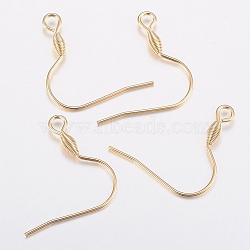 304 Stainless Steel Earring Hooks, with Horizontal Loop, Golden, 21x21x2.5mm, Hole: 2.5mm, 20 Gauge, Pin: 0.8mm(STAS-G179-47G)