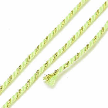 Polycotton Filigree Cord, Braided Rope, with Plastic Reel, for Wall Hanging, Crafts, Gift Wrapping, Green Yellow, 1.5mm, about 21.87 Yards(20m)/Roll
