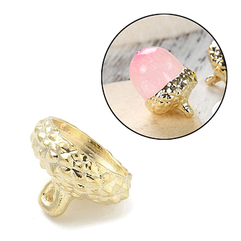 Alloy Pendant Cabochon Settings, Plain Edge Bezel Cups, Acorn Bead Cap, Golden, 17x12mm, Hole: 1.6mm, inner diameter: 13.5mm