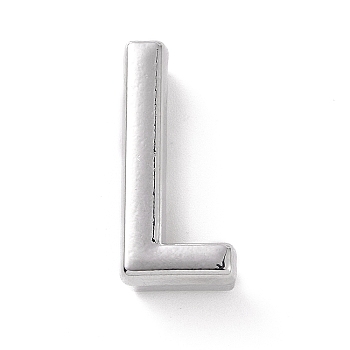 Alloy Letter Slide Charms, Platinum, Letter.L, 20.5~21x6~10.5x6.5mm, Hole: 17.5~18x2.5mm