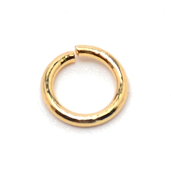 Brass Open Jump Rings, Metal Connectors for DIY Jewelry Crafting and Keychain Accessories, Real 18K Gold Plated, 18 Gauge(1mm), 6x1mm, Inner Diameter: 4mm, about 20pcs/bag