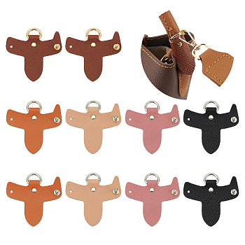 WADORN 5 Pairs 5 Colors Leather Undamaged Bag D Ring Connector, No Punch Detachable Bag Handle Cover for Adding Handbag Crossbody Shoulder Strap, Mixed Color, 69x69x2~10.5mm, Hole: 3mm, Inner Diameter: 12x7.5mm, 1 pair/color