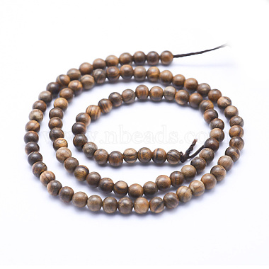 Brins de perles en bois de padouk africain naturel(X-WOOD-P011-02-6mm)-2