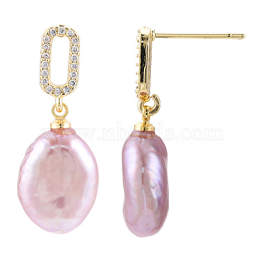 Boucles d'oreilles pendantes en perles naturelles(PEAR-N022-A02)-2