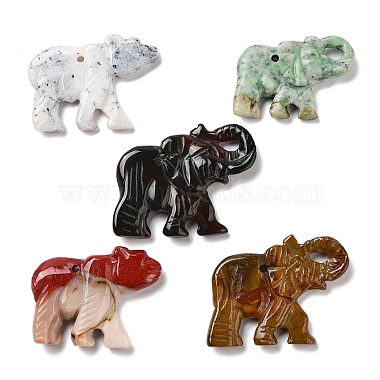 Elephant Mixed Stone Pendants