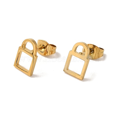 Lock 304 Stainless Steel Stud Earrings