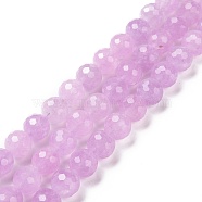 Natural Amethyst Beads Strands, Faceted(128 Facets), Round, 10x10mm, Hole: 1mm, about 40pcs/strand, 15.43''(39.2cm)(G-H280-01C)
