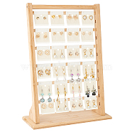 6-Tier Bamboo Earring Display Card Organizer Holder, Jewelry Tower for Earring Cards, with 24Pcs Earring Display Cards, Wheat, Finish Product: 30x11.8x41cm(EDIS-WH0021-27)