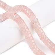 Natural Rose Quartz Bead Strands, Heishi Beads, Disc, 10.5x4.5mm, Hole: 1mm, about 50pcs/strand, 8.46~8.78''(21.5~22.5cm)(G-T123-55)