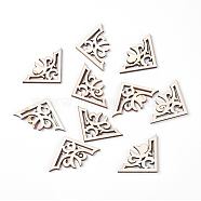 Wood Cabochons, Laser Cut Wood Shapes, Triangle, Antique White, 24x38x2.5mm(WOOD-L007-19)