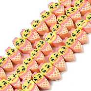 Handmade Polymer Clay Beads Strands, Ice Cream with Expression, Yellow, 10~13.5x6~8x4.5~5mm, Hole: 1.5mm, about 40pcs/strand, 10.83 inch~11.22 inch(27.5~28.5cm)(CLAY-N008-072-B01)