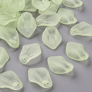 Transparent Frosted Acrylic Pendants, Petaline, Green Yellow, 24x17x4mm, Hole: 1.8mm(MACR-S371-03A-728)