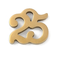 304 Stainless Steel Charms, Number 25 Charms, Golden, 10.5x11x1.2mm, Hole: 1.4mm(STAS-L279-017G)