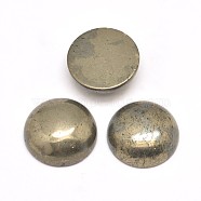 Half Round Natural Pyrite Cabochons, 12x4~5mm(G-I125-09-12x4mm)