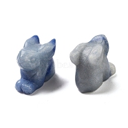 Natural Blue Aventurine Carved Figurines, for Home Office Desktop Decoration, Rabbit, 11~13x23~24x17~19mm(DJEW-L023-E10)