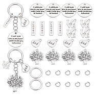 PandaHall Elite DIY Keychain Making Kit, Including 304 Stainless Steel Keychain Clasps & Jump Rings, 201 & 304 Stainless Steel Pendants, Alloy Pendants, Antique Silver & Stainless Steel Color, Pendants: 20Pcs(DIY-PH0005-66)