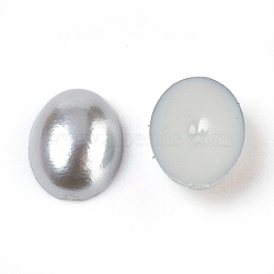 ABS Plastic Imitation Pearl Cabochons, Oval, Gray, 8x6x2mm, about 5000pcs/bag(SACR-R755-8x6mm-Z41)