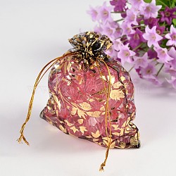 Organza Bags, Organza Pouches for Potpourri, Black, about 10cm wide, 12cm long(OP094-2)