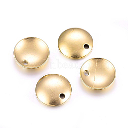Ion Plating(IP) 304 Stainless Steel Dome Charms, Flat Round with Cambered, Golden, 8x1.5mm, Hole: 1.5mm(STAS-H472-02G-8mm)