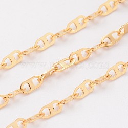 3.28 Feet Ion Plating(IP) 304 Stainless Steel Mariner Link Chains, Unwelded, Golden, 2.8mm, Links: 6x2.8x0.4mm(X-CHS-H007-15G)